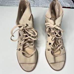 Vince Camuto Lace Up Heel with Wooden Heel